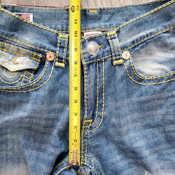 True Religion Billy Super T 32x33 (30x32) Distressed Straight Leg Blue Jeans - Picture 10 of 10